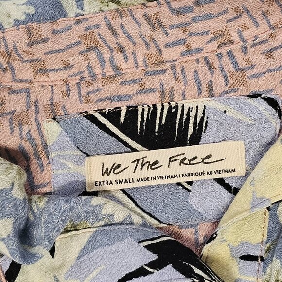 We The Free Oversized Top Tunic Shirt Women Size SX Floral Multicolor - Picture 4 of 12